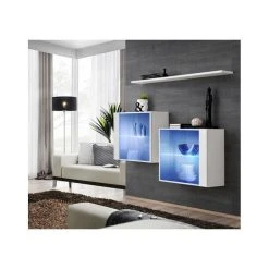 Promo 👏 Paris Prix Lot De 2 Vitrines Murales & Étagère Switch SBIII 130cm Blanc 👏