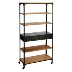 Nouveau ???? Bibliothèque 4 Niveaux Torof 198cm Naturel ????