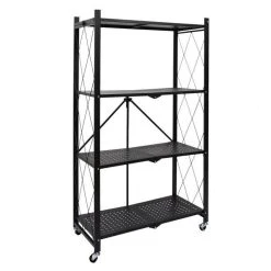 Grosses soldes 🤩 Paris Prix Étagère Pliable En Métal 4 Niveaux 127cm Noir ⭐