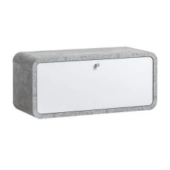 De gros 💯 Paris Prix Étagère Murale 1 Porte Wally 80cm Argent 🥰