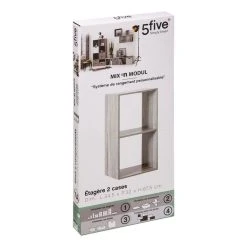 Sortie 🛒 ATMOSPHERA Etagère 2 Cases Mix - P. 34,5 Cm X H. 67,5 Cm - Gris 🧨 -VIDAXL Shop unnamed file 1108