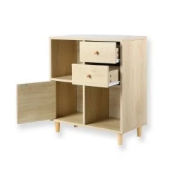 De gros 😍 Casame Meuble De Rangement 4 Cases 1 Porte 2 Tiroirs Effet Bois - H 67cm 🥰 -VIDAXL Shop unnamed file 1116
