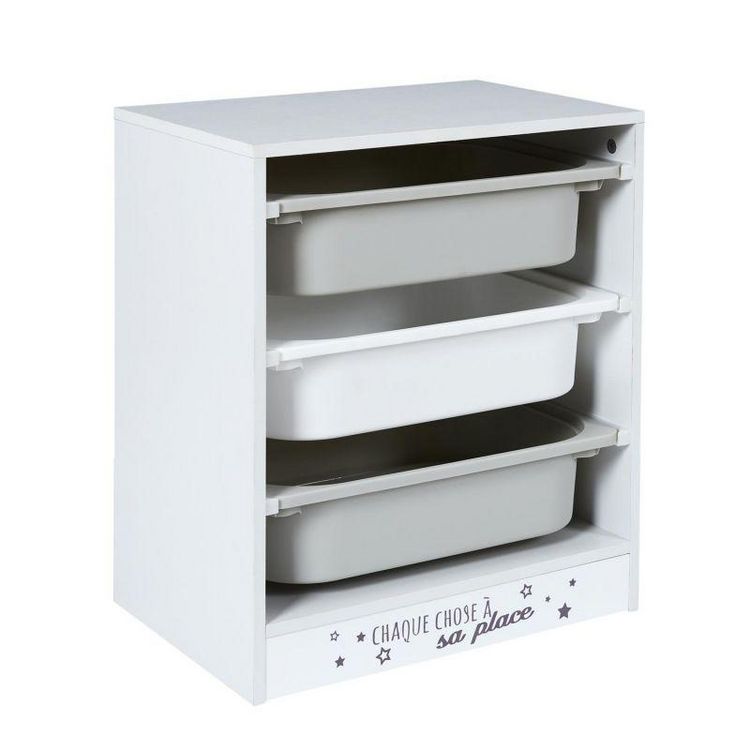 De gros ???? Paris Prix Meuble De Rangement 3 Bacs Tidy 51cm Blanc ???? 4 De gros ???? Paris Prix Meuble De Rangement 3 Bacs Tidy 51cm Blanc ???? – Image 2