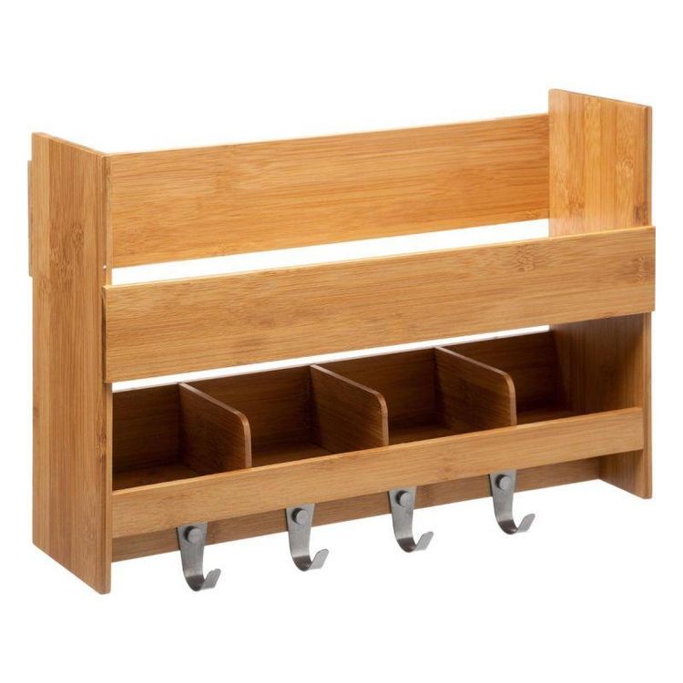 Meilleure vente ⭐ Étagère Murale & Crochets Bambou 47cm Naturel ???? 3 Meilleure vente ⭐ Étagère Murale & Crochets Bambou 47cm Naturel ????