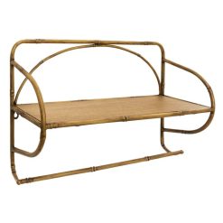 Vente flash ❤️ ATMOSPHERA Etagère Murale Design Bois Asco - L. 52 X H. 31 Cm - Marron ????