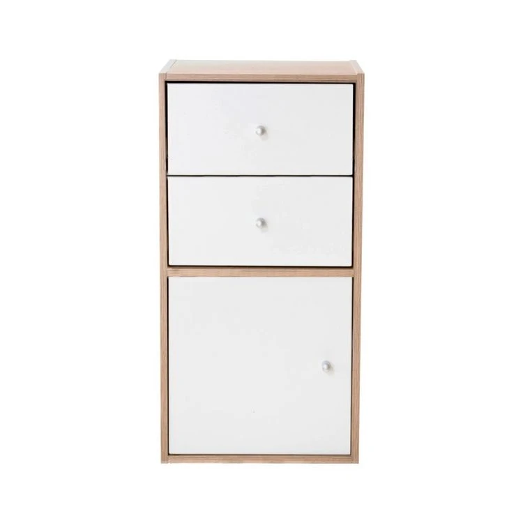 De gros 🌟 Casame Meuble De Rangement 2 Tiroirs Et 1 Porte Décor Chêne - L32 X P30 X H63 Cm ❤️ 3 De gros 🌟 Casame Meuble De Rangement 2 Tiroirs Et 1 Porte Décor Chêne - L32 X P30 X H63 Cm ❤️