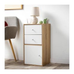 De gros ???? Casame Meuble De Rangement 2 Tiroirs Et 1 Porte Décor Chêne - L32 X P30 X H63 Cm ❤️ -VIDAXL Shop unnamed file 1181