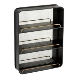 Budget 🥰 Paris Prix Etagère Murale 3 Niveaux Miroir 80cm Noir 👏