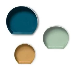 De gros ⭐ Paris Prix Lot De 3 Étagères Murales Design Triple 39cm Bleu ⌛