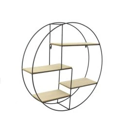 Offres 😀 The Home Deco Factory Étagère Bois Et Métal Ronde ❤️