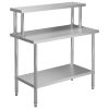 Meilleur prix ???? VIDAXL Table De Travail De Cuisine Avec Etagere 120x60x120 Cm Inox ????