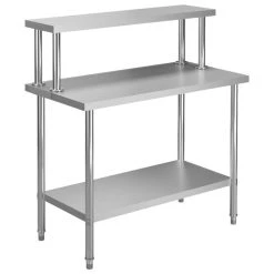Meilleur prix 🛒 VIDAXL Table De Travail De Cuisine Avec Etagere 120x60x120 Cm Inox 🛒