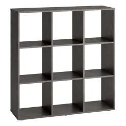Meilleure affaire 🎁 FMD FMD Etagere Sur Pied Avec 9 Compartiments Gris Matera 🛒