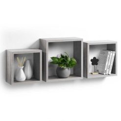 Meilleur prix ???? Paris Prix Lot De 3 Étagères Murales Cube 30cm Chêne Blanchi ????