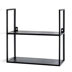 Grosses soldes ⌛ Paris Prix Étagère Murale 2 Niveaux Design Obio 36cm Noir 😀
