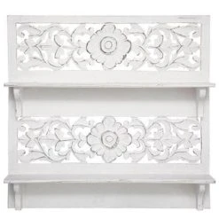 Offres 🧨 Étagère Murale 2 Niveaux Fanny 60cm Blanc ⌛