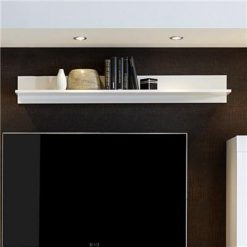 Offres ❤️ HAPPYMOBILI Etagère Murale Design Blanc Laqué Brillant OKLAND ????