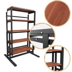 Meilleur prix 🤩 BLUMIE Etagère Modulable (H125 X L78 X P62 Cm) Convertible En Table - Style Industriel - Couleur Merisier ✨ 7 Meilleur prix 🤩 BLUMIE Etagère Modulable (H125 X L78 X P62 Cm) Convertible En Table - Style Industriel - Couleur Merisier ✨ -VIDAXL Shop unnamed file 132