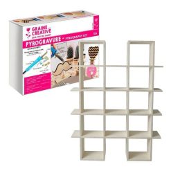 Bon marché ???? Youdoit Coffret Pyrogravure + étagère Murale Bois 4 Niveaux ????