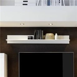 Le moins cher 🎁 HAPPYMOBILI Etagère Murale Design Blanc Laqué Brillant FACTORY 👍