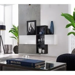 Les meilleures critiques de ⭐ Paris Prix Meuble De Rangement Mural Blox I 140cm Blanc & Noir ✔️