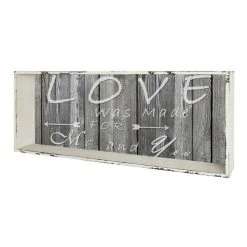 Meilleure vente 🎉 Paris Prix Étagère Murale Design Love 76cm Naturel & Gris 💯