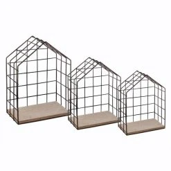 Tout neuf 😀 Set De 3 Etagères Murales Maison 34cm Noir 💯