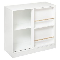 Le moins cher ???? ATMOSPHERA Bibliothèque à Porte Coulissante En MDF - Hauteur 75 Cm - Blanc ????