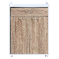 Grosses soldes ???? Paris Prix Meuble De Rangement Morin 85cm Blanc & Chêne ⭐