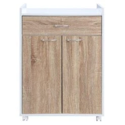 Grosses soldes 💯 Paris Prix Meuble De Rangement Morin 85cm Blanc & Chêne ⭐