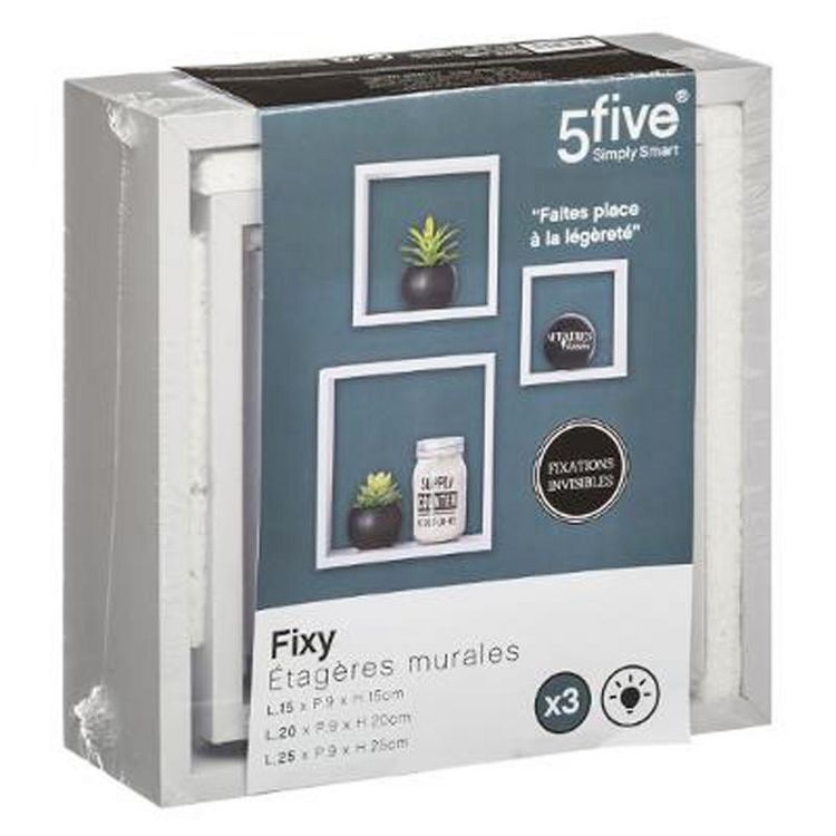 Nouveau ???? Lot De 3 Étagères Murales Cube 25cm Blanc ???? 4 Nouveau ???? Lot De 3 Étagères Murales Cube 25cm Blanc ???? – Image 2