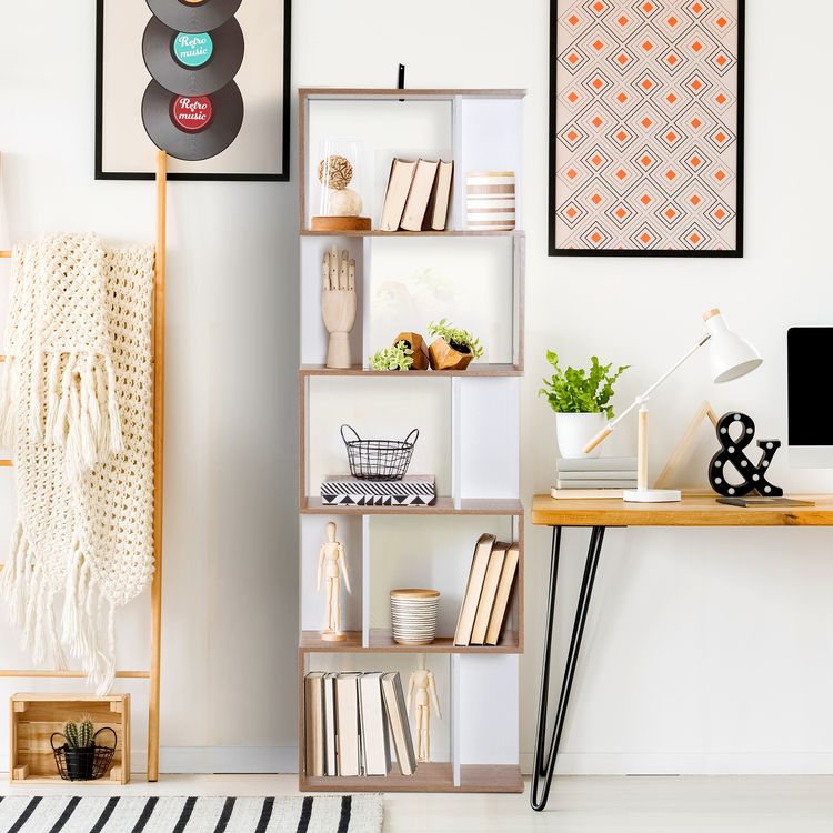 HOMCOM Bibliothèque étagère meuble de rangement design contemporain en S 5 étagères 60L x 24l x 185H cm coloris chêne blanc Bon marché ???? HOMCOM Bibliothèque étagère Meuble De Rangement Design Contemporain En S 5 étagères 60L X 24l X 185H Cm Coloris Chêne Blanc ???? -VIDAXL Shop unnamed file 1468