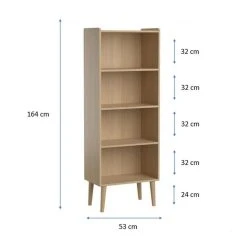 Sortie ✔️ CALICOSY Bibliothèque 4 Étagères H164 Cm Décor Chêne - Retro 👍 -VIDAXL Shop unnamed file 1477