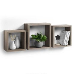 Remise ???? Paris Prix Lot De 3 Étagères Murales Cube 30cm Chêne ????