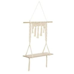 Les meilleures critiques de 😍 Étagère Murale En Bois Macramé 80cm Ivoire 🔔