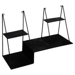 De gros ???? Étagère Murale En Métal Design Luna 50cm Noir ❤️