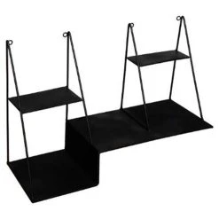 De gros 🌟 Étagère Murale En Métal Design Luna 50cm Noir ❤️