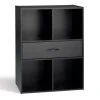 Grosses soldes 🔥 Paris Prix Étagère 4 Niches & 1 Tiroir Bura 80cm Noir 🔔 -VIDAXL Shop unnamed file 1588