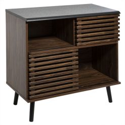 Vente flash ⭐ ATMOSPHERA Bibliothèque Design Bois Asmar - L. 80 X H. 77 Cm - Marron Et Noir ⭐