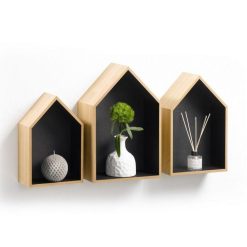 Meilleure vente ❤️ Paris Prix Lot De 3 Étagères Murales Factory Maison 39cm Noir ????