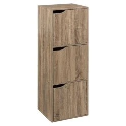 Grosses soldes ⌛ ATMOSPHERA Étagère Bois 3 Cases Avec Portes Naturel 🥰