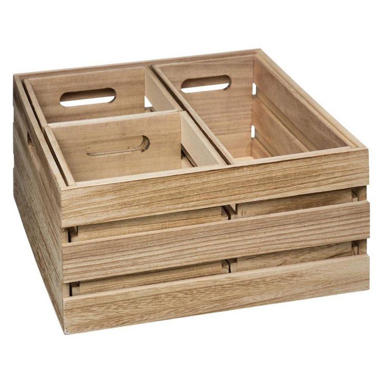 ATMOSPHERA Lot de 4 cagettes bois brut Offres ❤️ ATMOSPHERA Lot De 4 Cagettes Bois Brut ???? -VIDAXL Shop unnamed file 1691