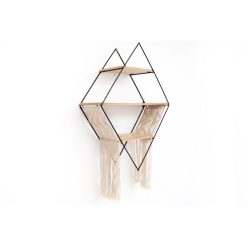 Meilleur prix ???? HEART OF THE HOME Etagère Murale Ethnique Macramé - L. 45 X L. 65 Cm - Noir ❤️