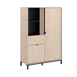 Offres 😍 Bahut Vaisselier 2 Portes 1 Tiroir L101 X H148 X P40cm LIO 🎉