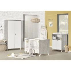 Coupon ❤️ BABY PRICE Chambre Bébé Complète SCANDI, Coloris Gris ✨