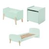 Promo ???? Vipack Lit 90x200, Chevet 1 Porte Et Coffre à Jouets Kiddy - Vert Menthe ???? -VIDAXL Shop unnamed file 1765
