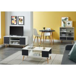 Acheter ???? Table Basse 3 Niches Pieds Bois Massif L90cm MALMO ???? -VIDAXL Shop unnamed file 1795