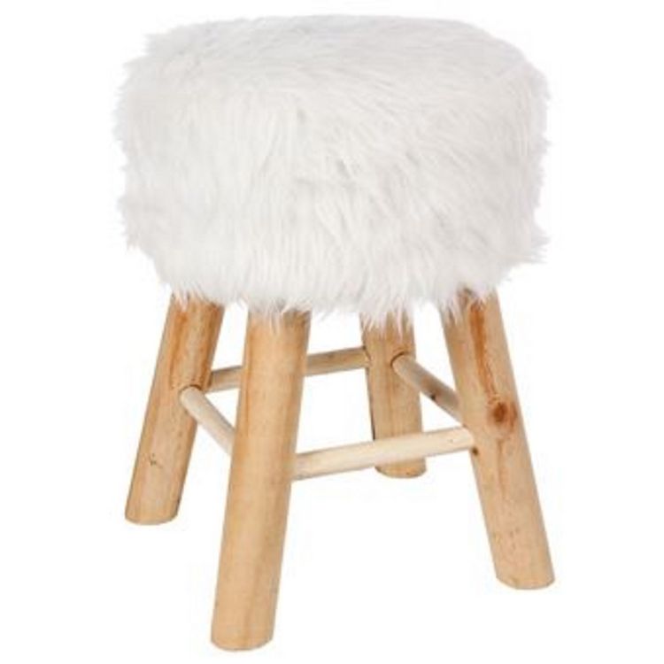 ATMOSPHERA Tabouret bois avec fausse fourrure blanche De gros ???? ATMOSPHERA Tabouret Bois Avec Fausse Fourrure Blanche ✔️ -VIDAXL Shop unnamed file 1805