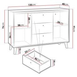 Budget ???? Buffet Scandinave 2 Portes Et 3 Tiroirs L135cm CHRIS ???? 4 Budget ???? Buffet Scandinave 2 Portes Et 3 Tiroirs L135cm CHRIS ???? -VIDAXL Shop unnamed file 1823