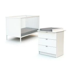 Remise 😍 Commode à Langer 3 Tiroirs Blanc 👏